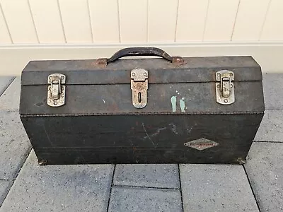 Vintage Sherman-Klove Steel Tombstone Toolbox 19  X 7  X 9  American Industrial • $49.40