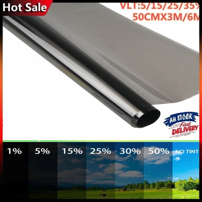 $15.07 • Buy Car Auto Home Window Tint Heat Insulation Film 5/15/25/35% VLT Black 20 X10/20ft