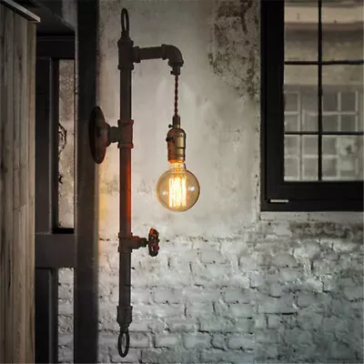 Vintage Industrial Steampunk Wall Sconce Water Pipe LED Wall Lamp Light Fixture • $48.99
