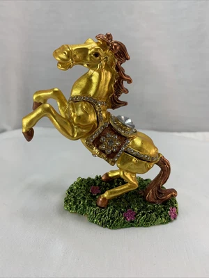 $5.99 • Buy Beautiful Horse Trinket Box Bejewelled 