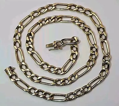 14k Yellow Gold Figaro Link Chain 21  Necklace 6mm Italy 15.85 Grams • $999.99