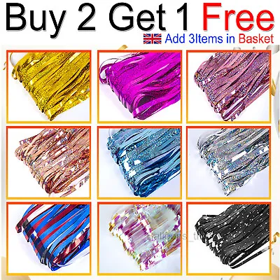£0.99 • Buy 2m-3m Foil Fringe Tinsel Shimmer Curtain Door Wedding Birthday Party Decorations