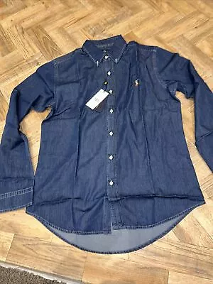 POLO RALPH LAUREN DENIM Shirt Fine Denim Shirt Large • £10