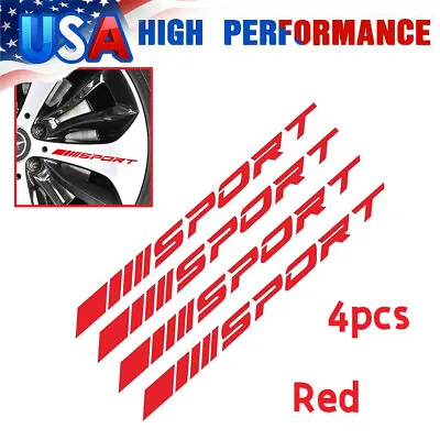 4Pcs Decal Sticker Vinyl Universal  Sport  Mark Car Wheel Rim Reflective Red USA • $2.99