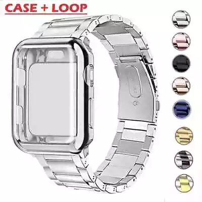 $18.99 • Buy Metal IWatch Strap Band+Case For Apple Watch Series 7 41 45 38mm 6 SE 5 4 3 2 1