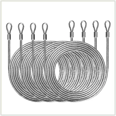 48 Feet (12Ft X 4) PVC Coated Stainless Steel Metal Wire Cable Ropes Hardware Ki • $22.49