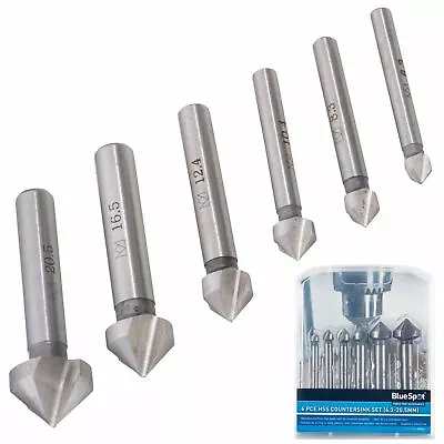 6pc HSS Screw Countersink Drill Bit Set For Steel Plastic Wood Bits 20513 • £14.69