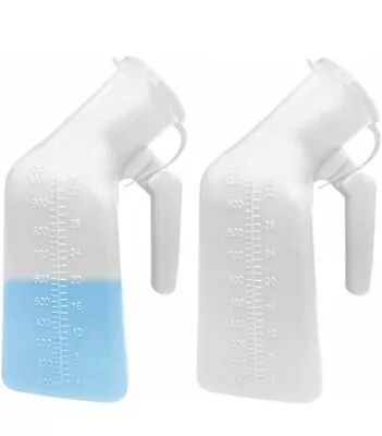 X2 Male Urinal  Portable Incontinence Bottle For Men Travel Leakproof Lid • £9.99