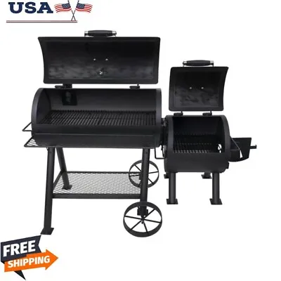 Portable Standing Charcoal Grills Camping BBQ Cookware W/ Side Handles Steel US • $82.95