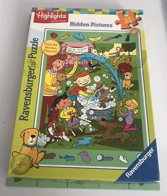 Ravensburger Highlights Hidden Pictures DOG WASH Puzzle 35 Pieces 8x12 GUC • $5