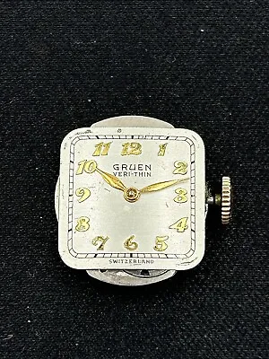 Vtg Gruen Veri-Thin Manual 15j Cal. 211 Swiss Watch Movement - Ticks • $60