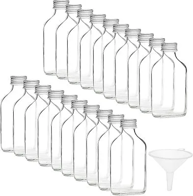 Belle Vous Mini 100ml/3.5oz Glass Flask Liquor Bottles With Caps & Funnel20 Pcs • £30.49