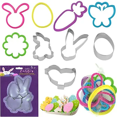 Stainless Steel Easter Biscuit Cutters Plastic Cookie Cutters DIY Baking Molds • £3.99