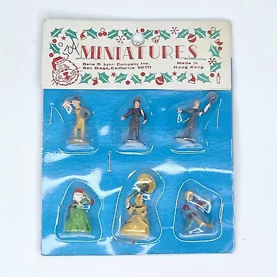 NOS Vintage Rene D Lyon Holiday Miniatures .75” Victorian People 1960’s-70’s • $14