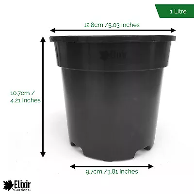 Strong Black Plastic Garden Plant Pot Flower Pots In Various Sizes • £5.49