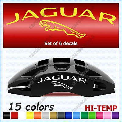 6 X Jaguar + Logo Brake Caliper Decal Sticker Brand Emblem Vinyl H-Temp I • $11.99
