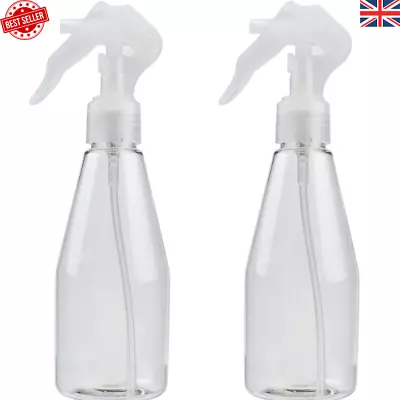 UK 2pcs Spray Bottles 200ml Plastic Trigger Sprayer Fine Empty Mist • £6.20