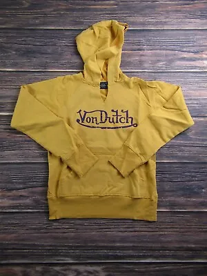 Von Dutch NEW Womens Medium Yellow Hoodie Sweater Sweatshirt Deconstructed • $17.99