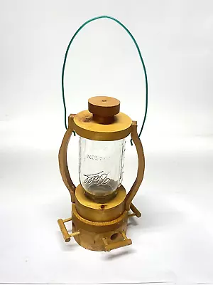 Vintage Hanging Coleman Lantern Type Wood Bird Feeder W Mason Jar Handmade • $49.95