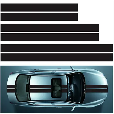 £43.08 • Buy 3x Universal Car Stripes Rally Stickers Sports Racing Decal For Hood Bonnet Roof