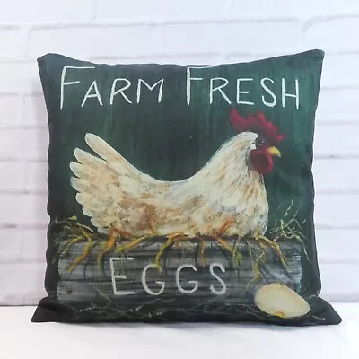 Chicken Cushion Cover Decorative Country Style Vintage Farmyard Animal Gift 18  • £9.99