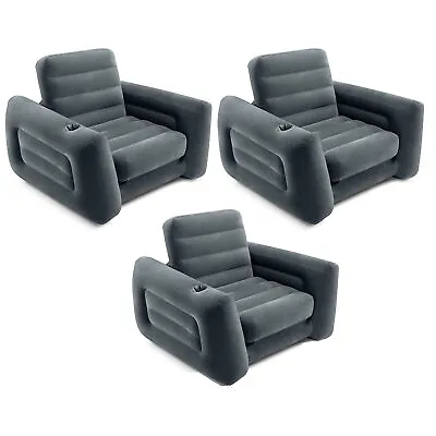 Intex Inflatable Pull Out Sofa Chair Sleeper W/ Twin Sized Air Mattress (3 Pack) • £150.41