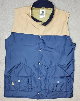 Vintage Sierra Designs Snap Vest Lightweight Blue/Tan SZ XL  Made In USA  • $37.99