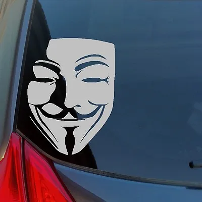 V Guy Fawkes Mask Vinyl Sticker Decal Vendetta Anarchy Rebel 99% Info Wars 1776 • $3.95