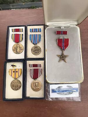 $135 • Buy Lot 6 WWII Medals, Named Bronze Star, Asiatic Pacific Campaign W 2 Battle Stars