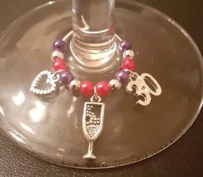 £2.45 • Buy 18th, 21st, 30th, 40th, 50th, 55th, 60th, 65th, 70th Or 80th Gift,  Glass Charm