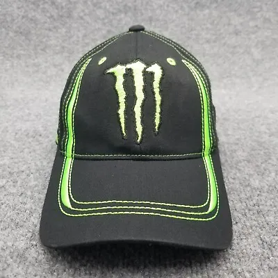 Monster Energy Hat Cap Black Fitted Mens Small Medium NHRA John Force Racing • $19.99