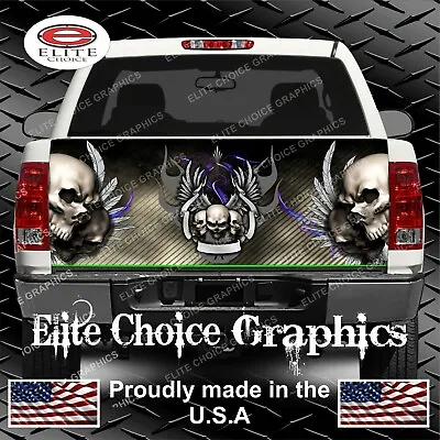 5 Skulls And Dust Truck Tailgate Wrap Vinyl Graphic Decal Wrap • $53.74