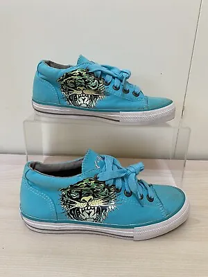 New Ed Hardy Women's Size 5 Tiger Tattoo Lace Up Low Top Shoes Sneakers • £24.10