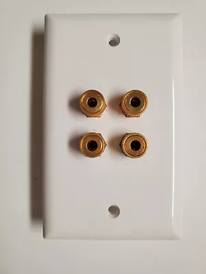 RadioShack Gold Series 4-Terminal Speaker Wall Plate [White GoldPlated 40-983] • $9