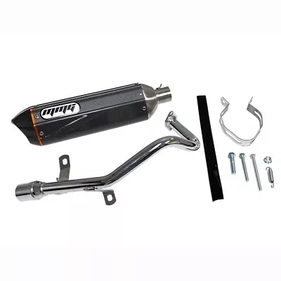 MMG Exhaust System Muffler For GY6 50cc 4 Stroke Scooters (Carbon Fiber Finish) • $98.90