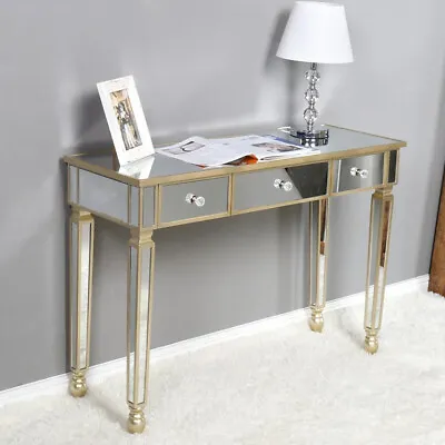 Mirrored Console Table Storage Cabinet 3 Drawers Sofa Table Living Room Entryway • $144.99