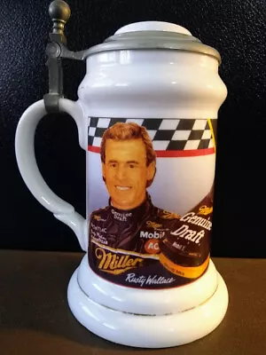 *RUSTY WALLACE* Miller Racing Ceramic Special Edition Stein Tankard Mug 1991 • $9.99