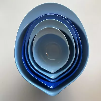 Williams&Sonoma Melamine Mixing Bowl Nesting Blue 1/4QT 1/2QT 3/4QT 1QT 2QT • $42