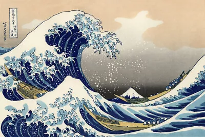 The Great Wave Off Kanagawa Katsushika CANVAS PRINTS FRAMED Or ROLLED FROM A2 • $79.80