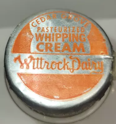 Vintage Half Pint Whipping Cream Bottle Cedar Grove Wittrock Dairy Farm Oklahoma • $16.99