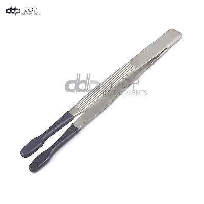 Tweezers Rubber Coated PVC Soft Non Marring Flat Tips Lab Hobby Bead Craft Tool • $7.10