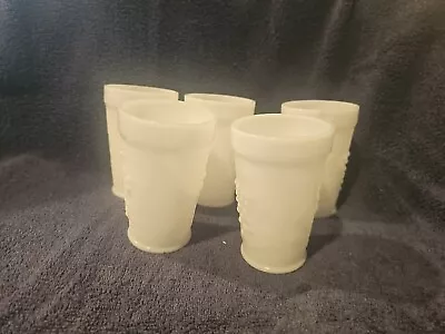 Vtg SET Of 35Anchor Hocking HOBNAIL MILK GLASS TUMBLER 5” Tall Drinking Glass • $15