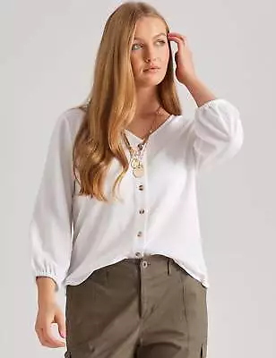 KATIES - Womens Winter Tops - White Blouse / Shirt - Office Wear - Work Clothes • $23.89