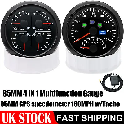 2 Gauge Set 85mm GPS Speedometer 160MPH W/Tacho&85mm 4 In 1 Multifunction Gauge • $89.99