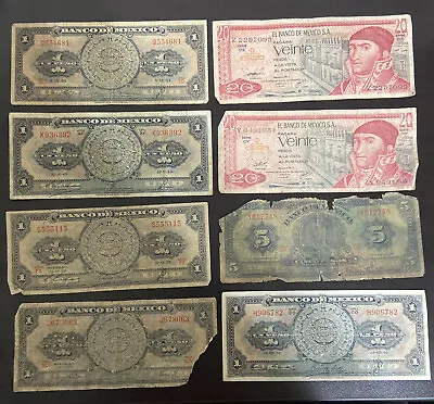 Mexican Currency Banco De Mexico (Lot Of 8) • $19.99