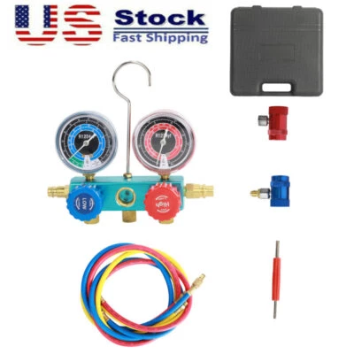 $75.99 • Buy AC Manifold Gauge Set 3-Way Fit R1234YF Refrigeration Charging Dual Gauges W/Box