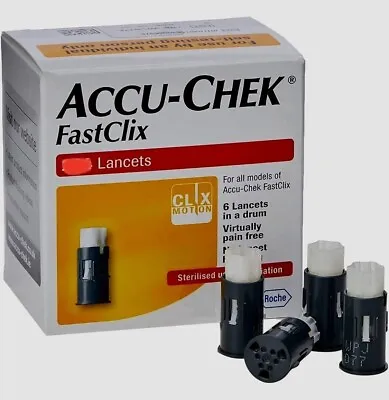 Accu-Chek FastClix Lancets Drums / 36 New Lancets (6 Drums) Long Expiry NO BOX • £4.99