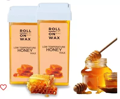 Roll On Hot Depilatory Wax Cartridge Warmer 2 Honey & 2 Rose  Roller Waxing  4PK • $7.99