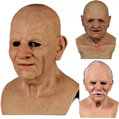 Halloween Cosplay Latex Headgear Old Man Mask Party Realistic Full Face Masks • $24.99