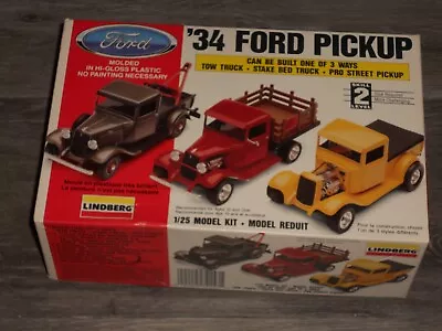 Lindberg 1/25 1934 Ford Pickup 3'n1 Wrecker Street Rod Hot Rod Model Kit NoR • $16.96